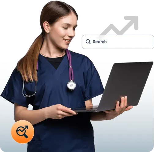 Healthcare professional with laptop