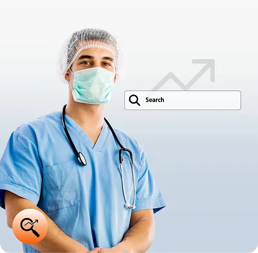 Surgeon in scrubs with mask